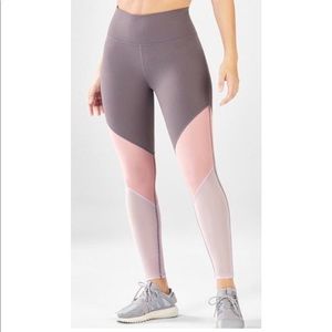 Fabletics Tri-colored pink and purple leggings